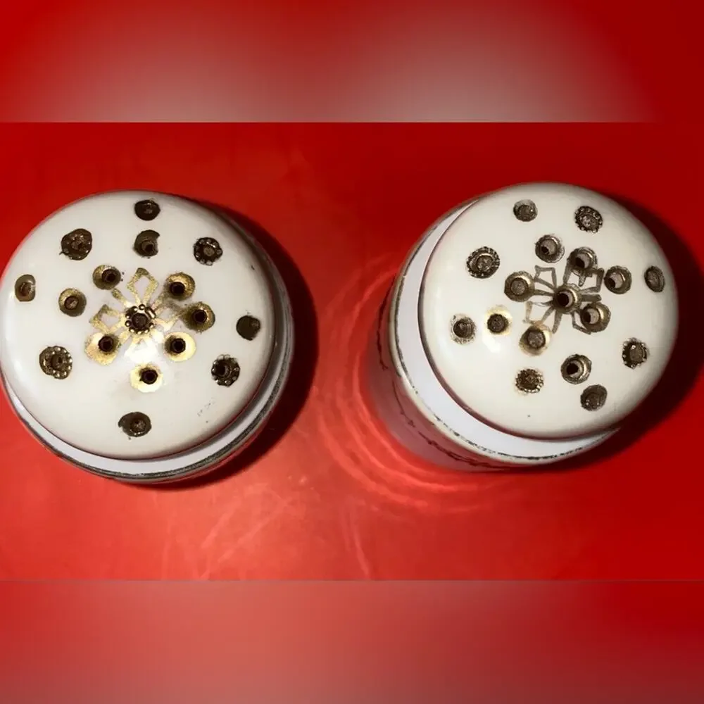 Vintage Nippon Porcelain White/Gold swag embellishment, trim textured stoppers